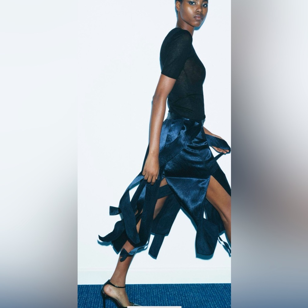 Ribboned Midi Skirt